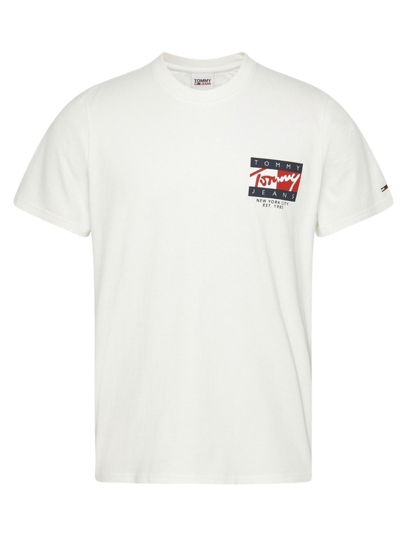 Tommy Jeans TJM Vintage Flag Signature t-shirt - Ivory